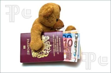 Bear with passport leaving his beloved